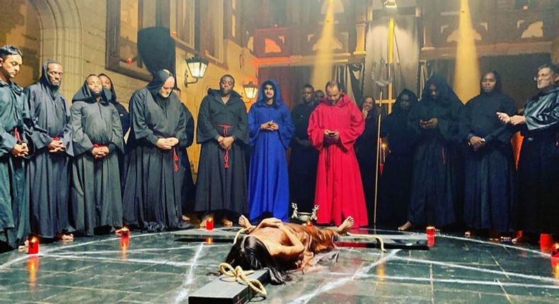 A sacrificial scene from the Living in Bondage remake