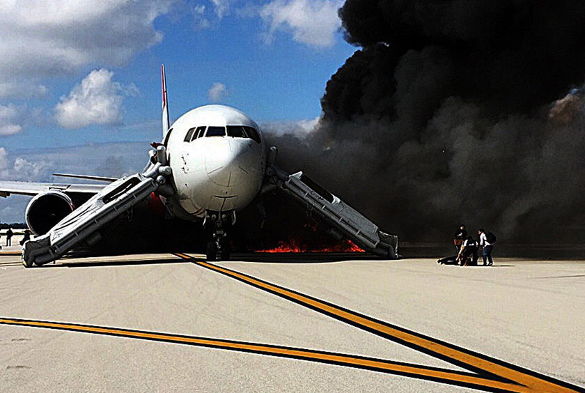 Pożar samolotu w USA