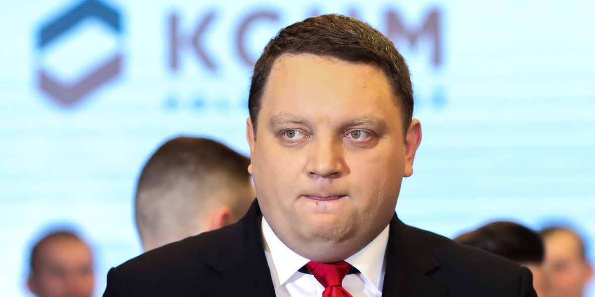 Prezes KGHM Polska Miedź Marcin Chludziński. Firma po raz drugi z rzędu nie wypłaci dywidendy. 