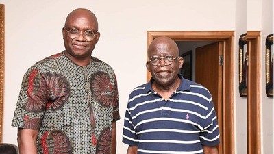 Ayodele Fayose and Bola Tinubu. (TheNation)