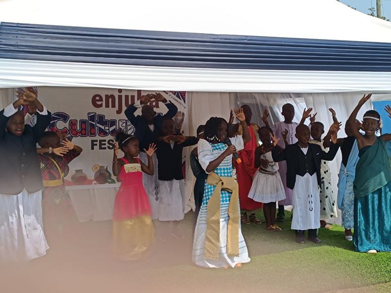 Enjuba International School learners reciting a poem