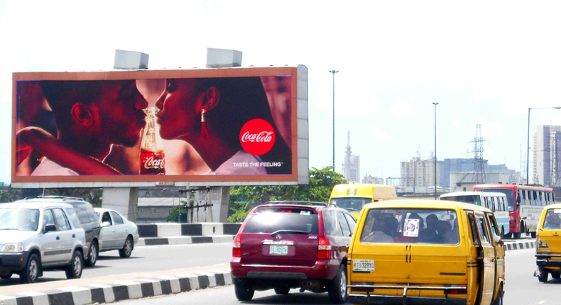 Coke billboard along Eko Bridge by Ijora used to illustrate the story