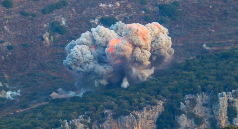 An Israeli airstrike in southern Lebanon in September 2024. Israel has been stepping up its strikes on Lebanon in recent days.RABIH DAHER via Getty Images