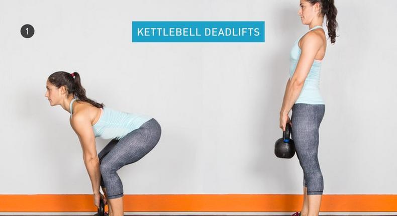 Kettlebell deadlifts