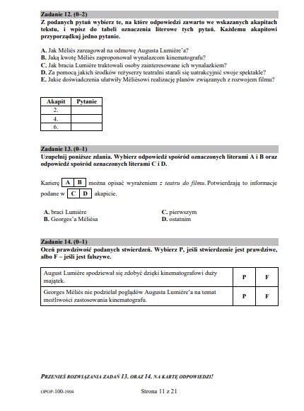 Egzamin ósmoklasisty 2019. Język polski. Arkusze i odpowiedzi