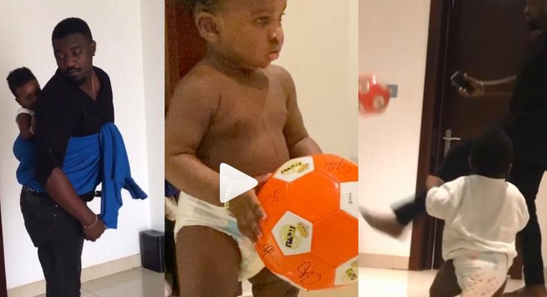 John Dumelo playing football with his son is the cutest thing you’ll see (Video)