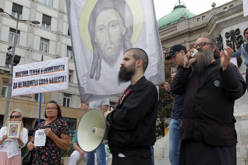 Raščinjeni monah Antonije Davidović na jednom od ranijih skupova
