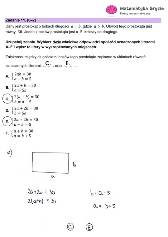 Arkusz CKE i odpowiedzi. Matematyka, poziom podstawowy formuła 2023 - zadanie 11