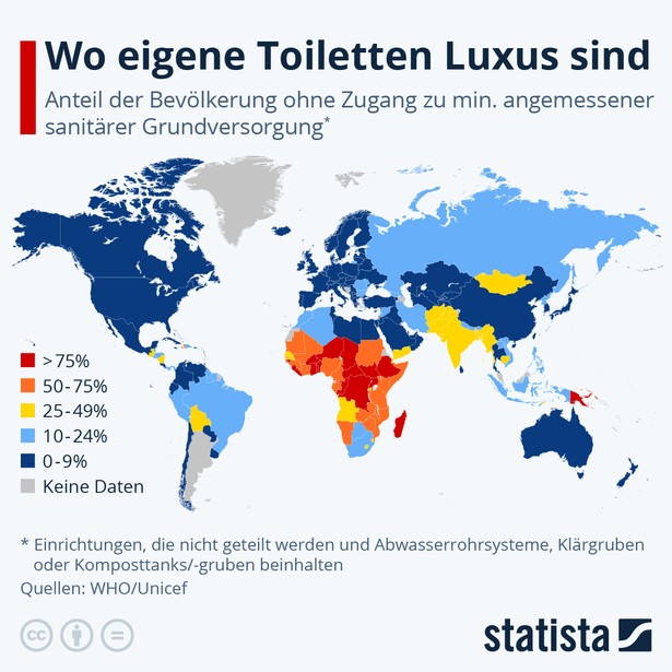 "Gdzie prywatne toalety są luksusem?"