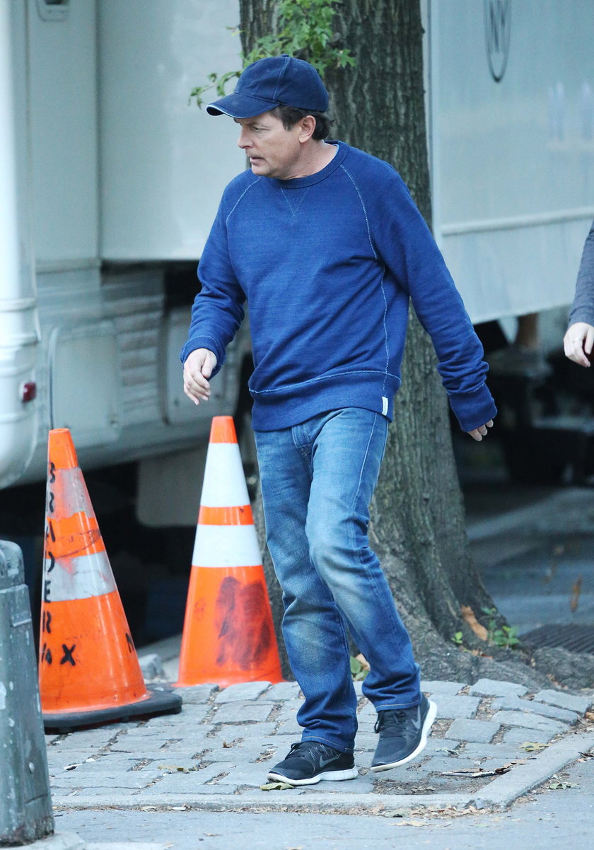 Michael J. Fox na planie serialu w Nowym Jorku