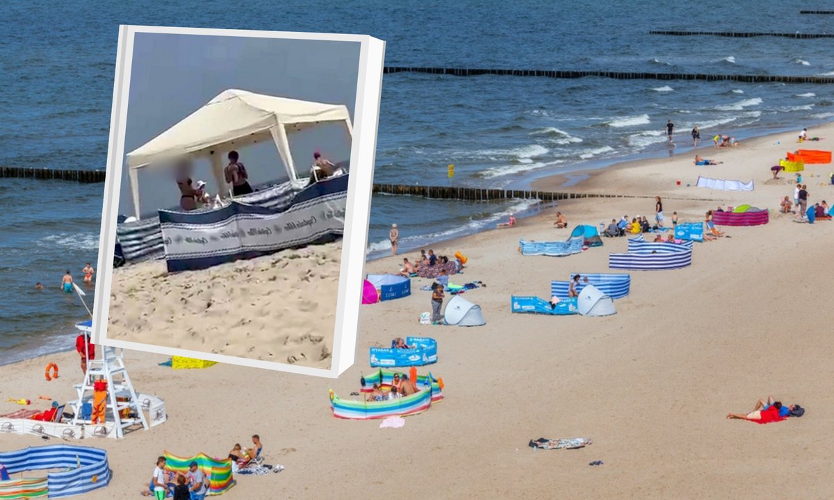 Taka konstrukcja na plaży w Ustroniu Morskim. Turyści patrzyli z niedowierzaniem