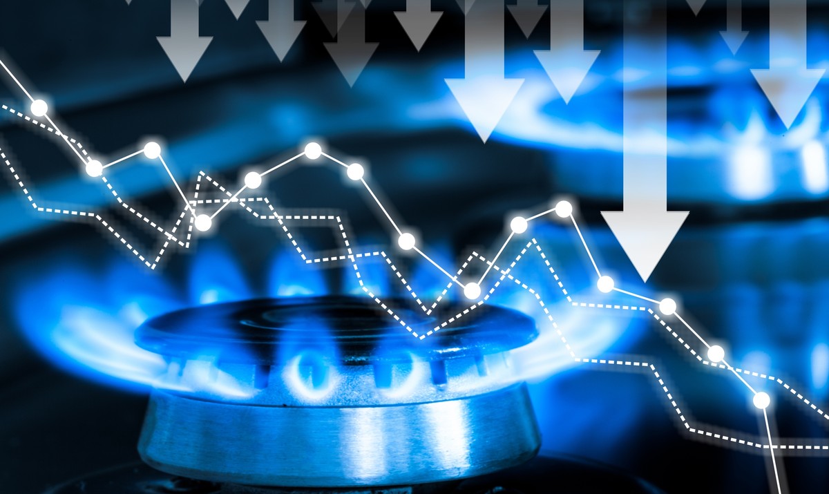 Blue,Gas,Burners,With,Fire,And,Price,Concept,Chart