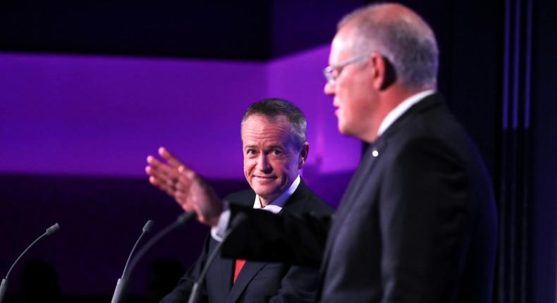 Final polls put Shorten (L) on track to secure the first centre-left parliamentary majority in six years