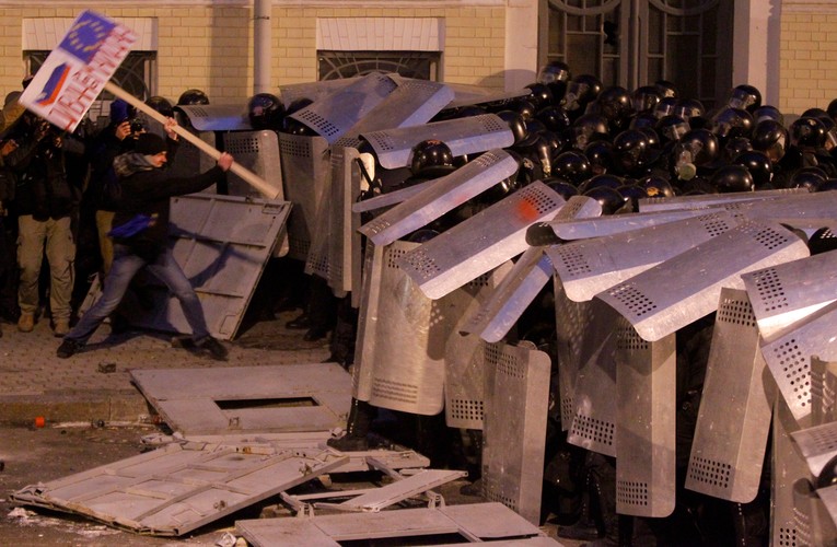 Kordon milicji w Kijowie