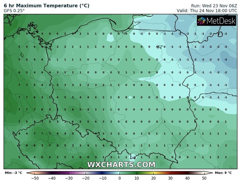 Na Podlasiu mróz, na południowym zachodzie duża odwilż