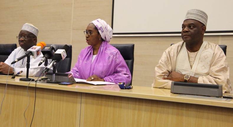 Nigeria's minister of finance, Zainab Ahmed and other ministry officials