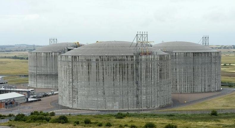 Liquified natural gas (LNG) storage tanks at a plant in a file photo. REUTERS/Paul Hackett