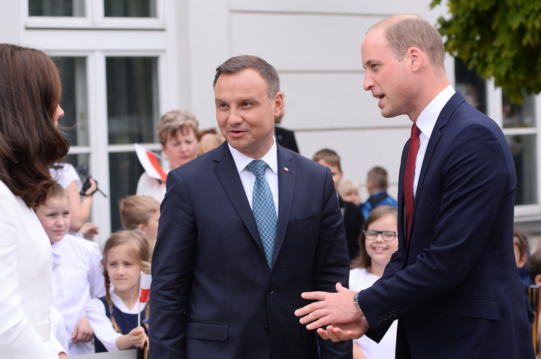 Prezydent Andrzej Duda i książę William w Warszawie 17.07.2017