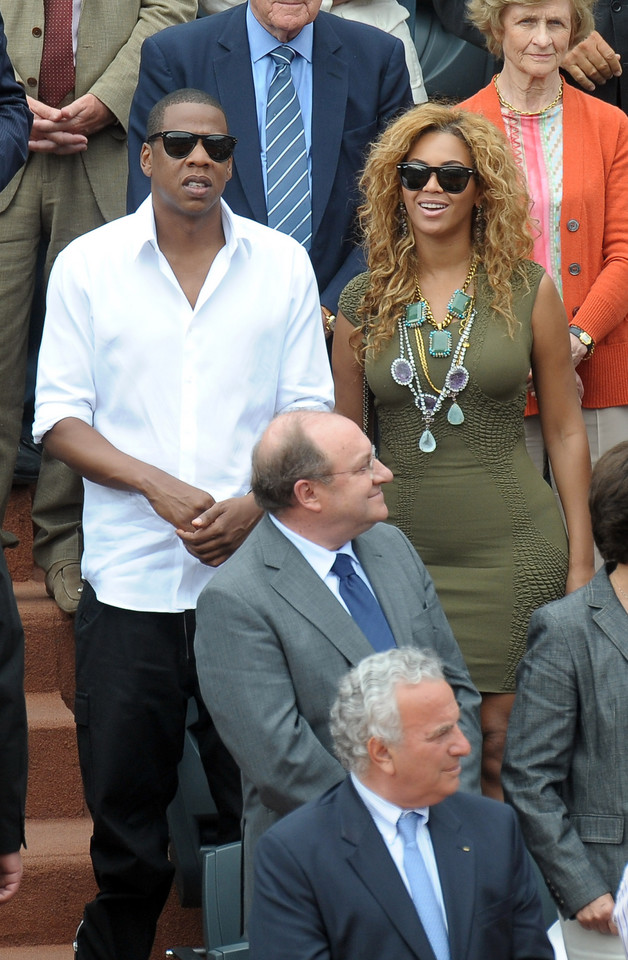 Jay-Z i Beyonce Knowles na widowni turnieju French Open