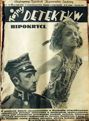 Okładka Tajnego Detektywa, pisma sensacyjno-kryminalnego, z kwietnia 1932 roku (domena publiczna).