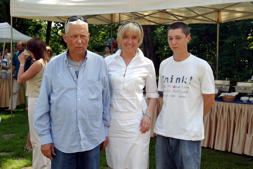 Agata Młynarska z synem Stanisławem i ojcem Wojciechem