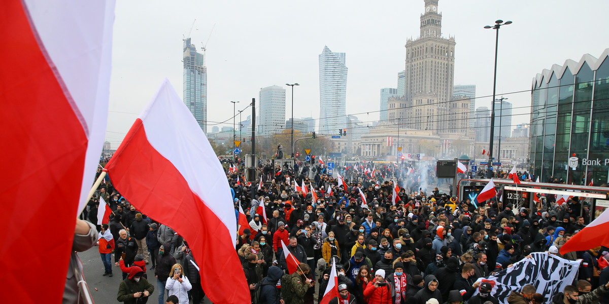 Marsz Niepodległości w 2020 roku.