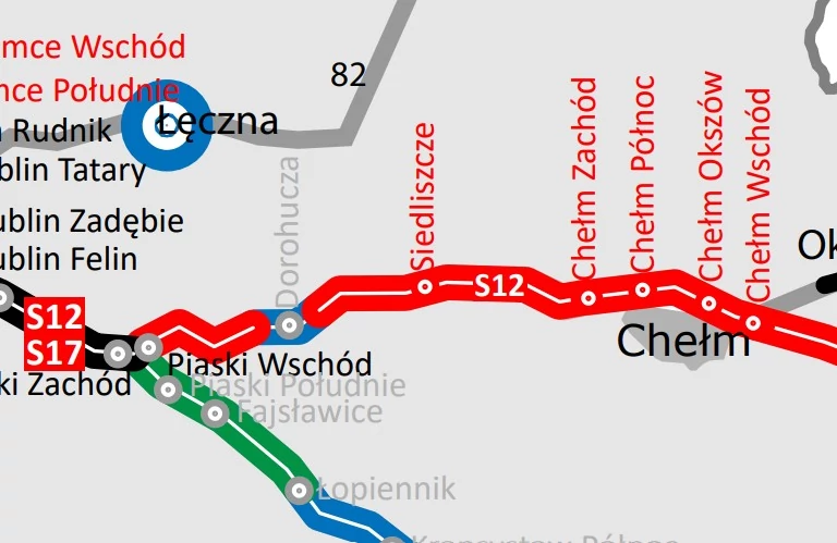 S12 Dorochucza - Chełm. Mapa