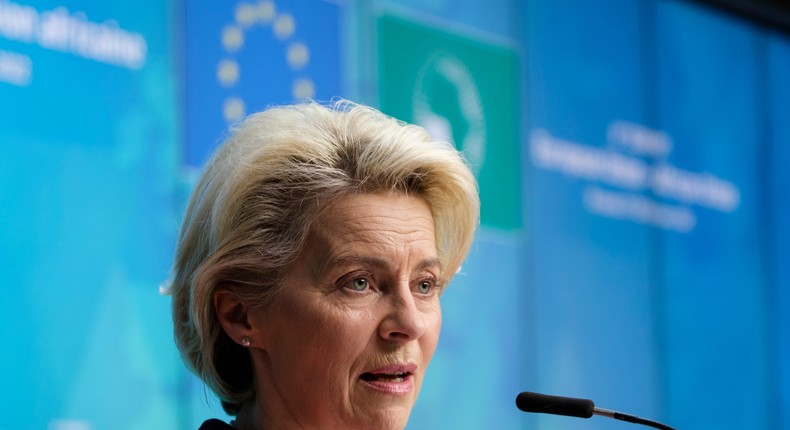 President of the European Commission Ursula von der Leyen, pictured here in February, said on Twitter that the EU agreed to phase out our dependency on Russian gas, oil & coal as soon as possible.