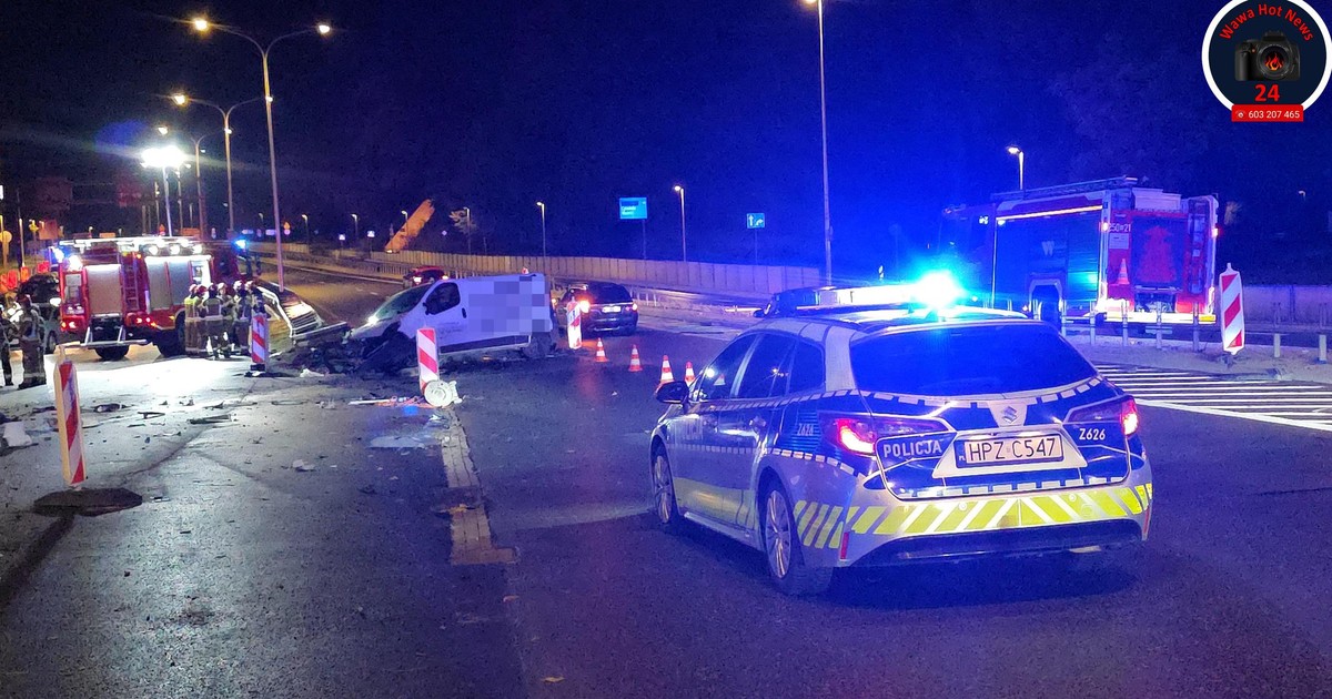 Poważny wypadek na Wisłostradzie. Sześć osób rannych
