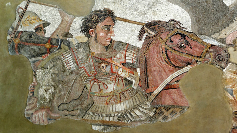 Aleksander Wielki w walce na mozaice z I w pne przedstawiającej prawdopodobnie bitwę pod Issos