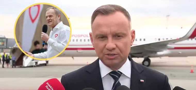 Andrzej Duda i Donald Tusk lecą do USA. Podróż prezydenta śledzą tysiące internautów