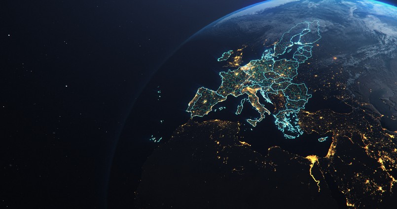 Europa z kosmosu, planeta, geografia, europa, mapa, quiz