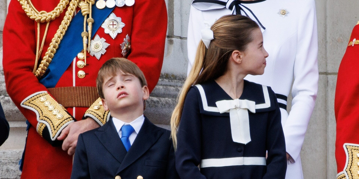 Książę Louis i księżniczka Charlotte podczas Trooping the Colour.