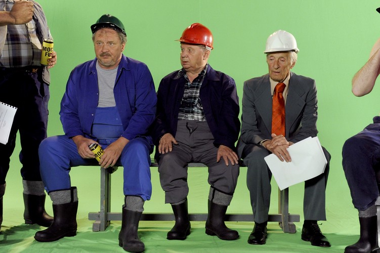 Andrzej Kopiczyński na planie serialu 'Kiepscy'