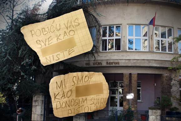 (FOTO) "DONOSIM SUTRA PIŠTOLJ, SVE ĆU DA VAS POBIJEM" Nove pretnje deci ispisane na papirićima, ovoga puta u OŠ "Josif Pančić": Spominje se i ime dečaka ubice iz "Ribnikara"