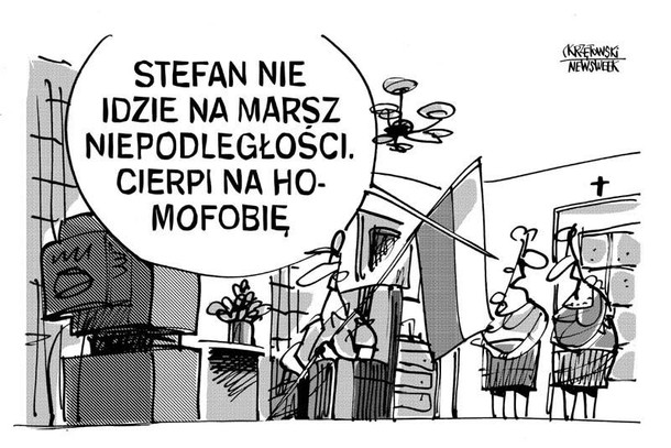 Nie poszedl na Marsz niepodległości homofobia krzętowski