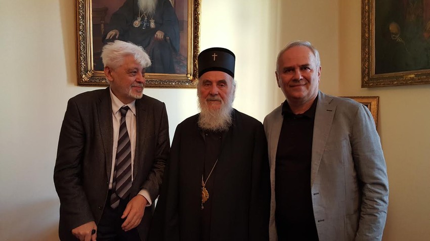 Milovan Vitezović, patrijarh Irinej i Slobodan Terzić