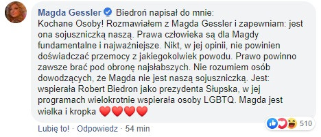 Magda Gessler na Facebooku