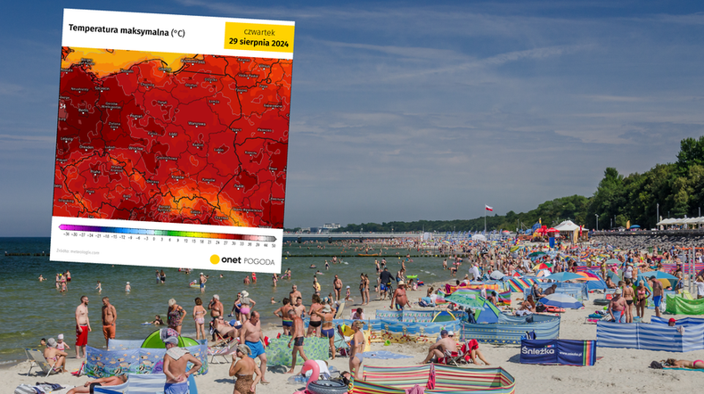 Zapowiada się bardzo upalna końcówka wakacji (screen: meteologix.com)