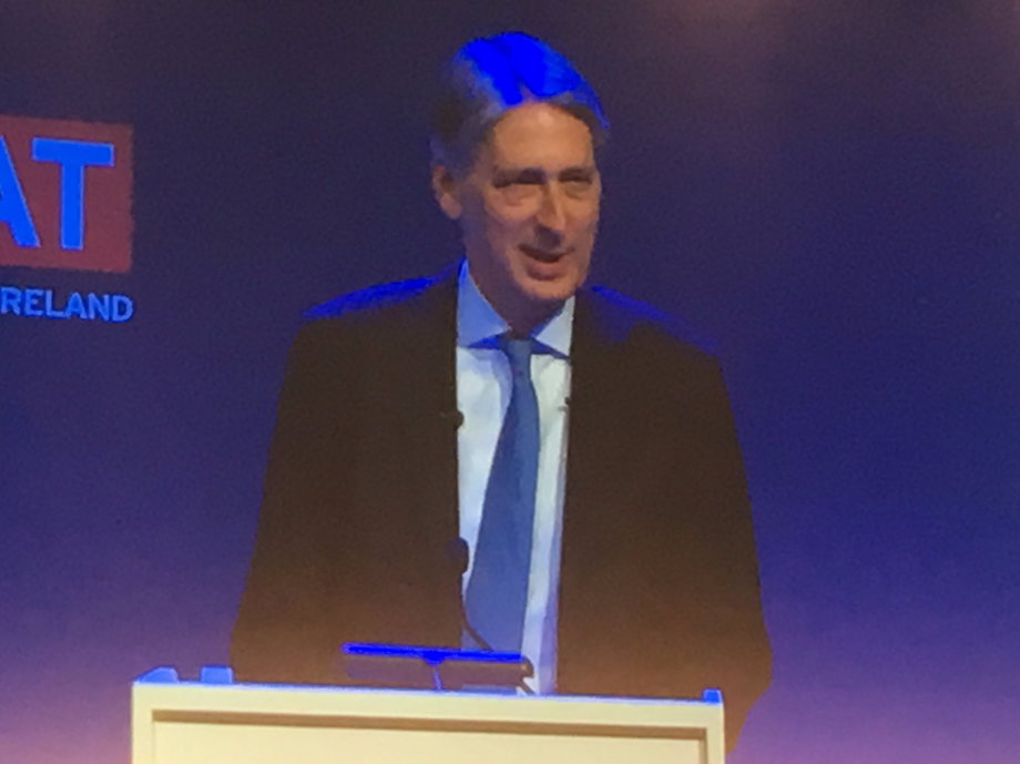 Chancellor Philip Hammond at the Treasury's International Fintech conference.