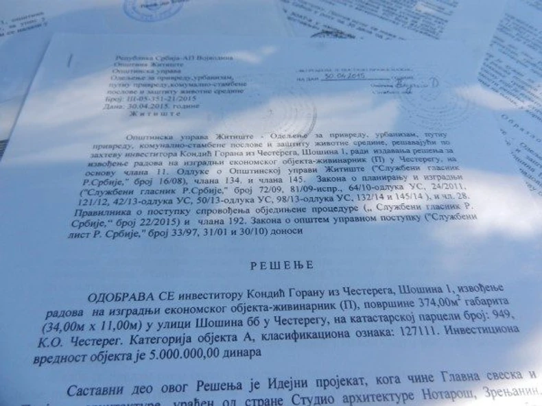Kovačević je dobio rešenje od opštine kojim se odobrava izgradnja objekta koji je sada predet rasprave