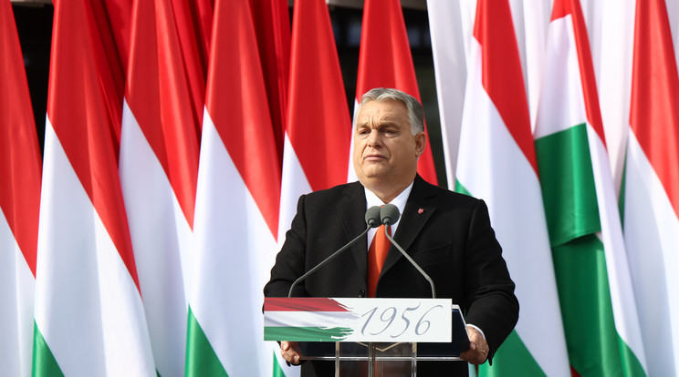 Orbán Viktor miniszterelnök az Európa Kulturális Fővárosa címet viselő Veszprémben mond ünnepi beszédet idén október 23-án / Fotó: Pozsonyi Zita