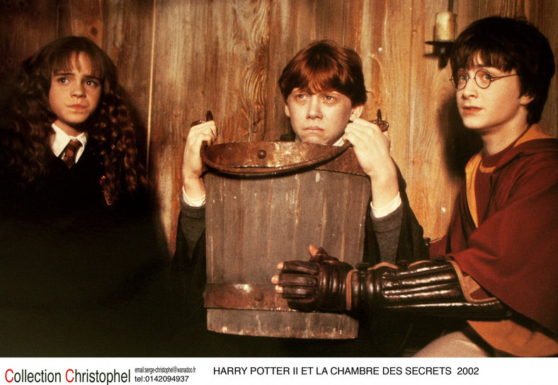 Emma Watson, Rupert Grint i Daniel Radcliffe na planie "Harry'ego Pottera"