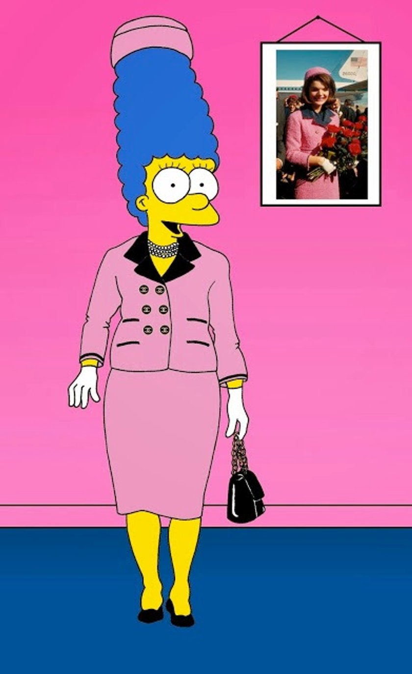 Marge Simpson jako Jacky Kennedy