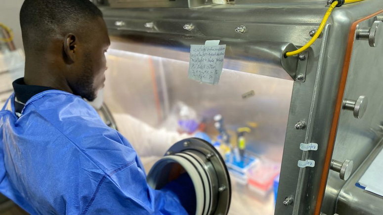 A lab technician testing for coronavirus in Nigeria [NCDC]
