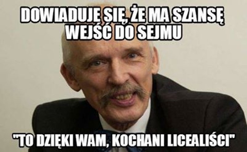 Korwin-Mikke dziękuje licealistom za poparcie. Najlepsze memy dnia