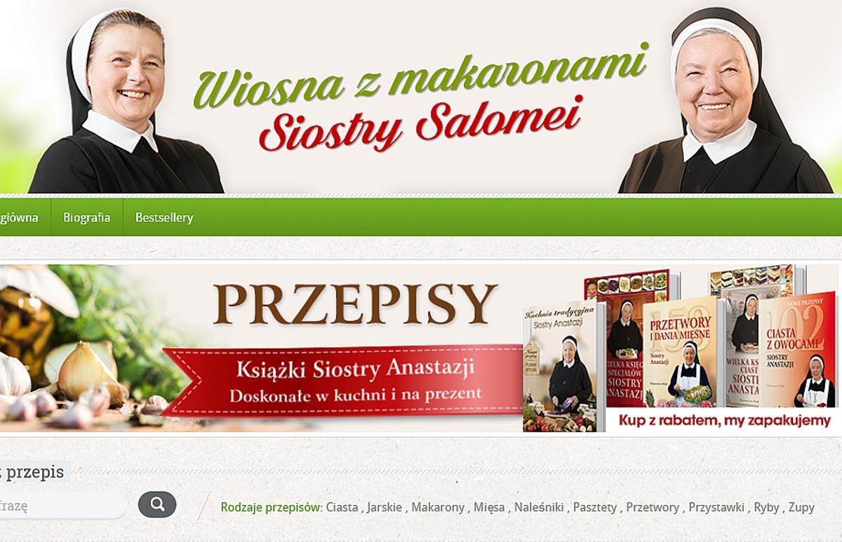 Książki z przepisamy siostry Anastazji stały się bestsellerem Poczty Polskiej, źródło: siostra-anastazja.pl