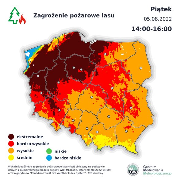 Zagrożenie pożarowe w lasach w piątek