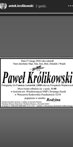 Antoni Królikowski opublikował nekrolog