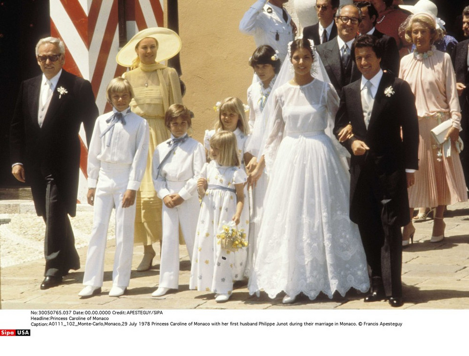 Księżniczka Karolina i Philippe Junot w dniu ślubu w 1978 roku